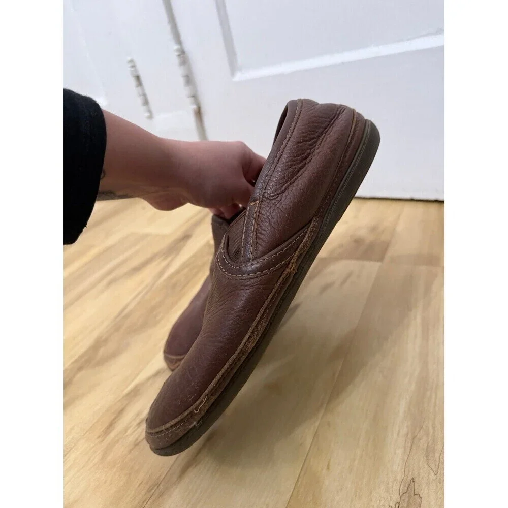 L.L.Bean Men’s Brown Leather Slip-On Shoes Size 11